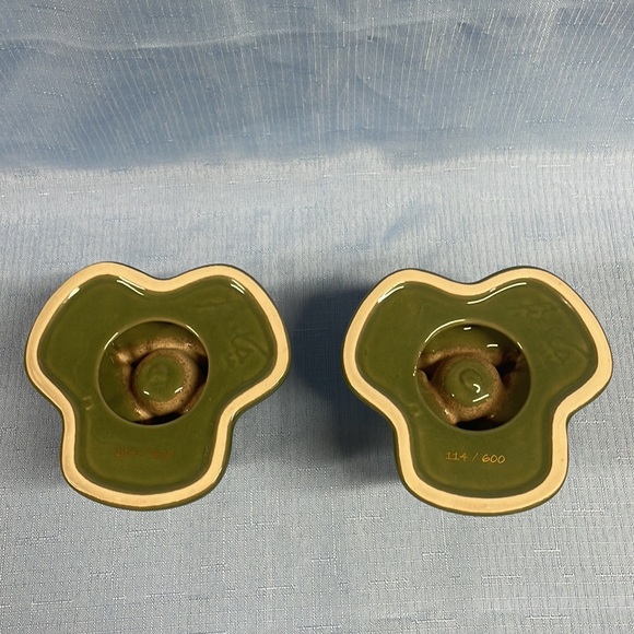 Fiesta Tripod Pyramid CANDLE HOLDERS sage numbered - Picture 4 of 5